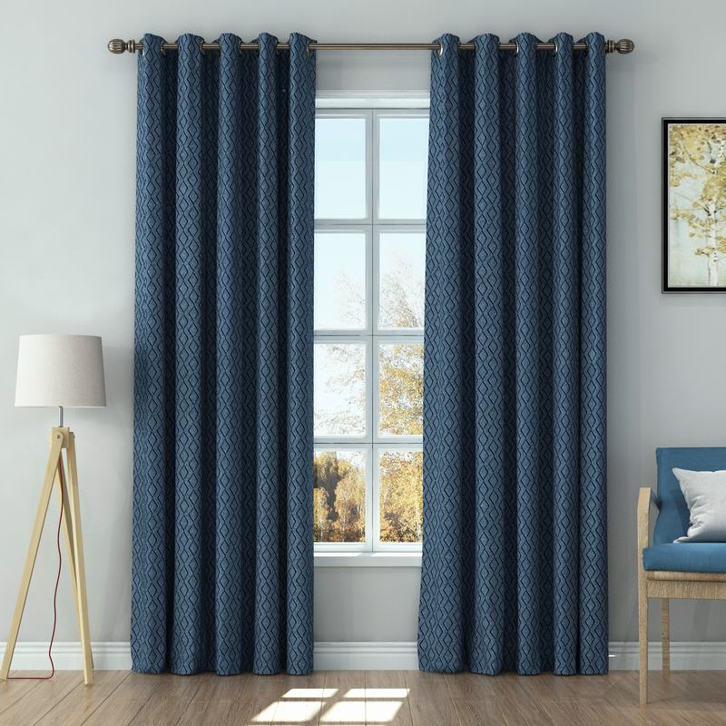 Solid Jacquard Diamond Curtain Drapery AMELIA
