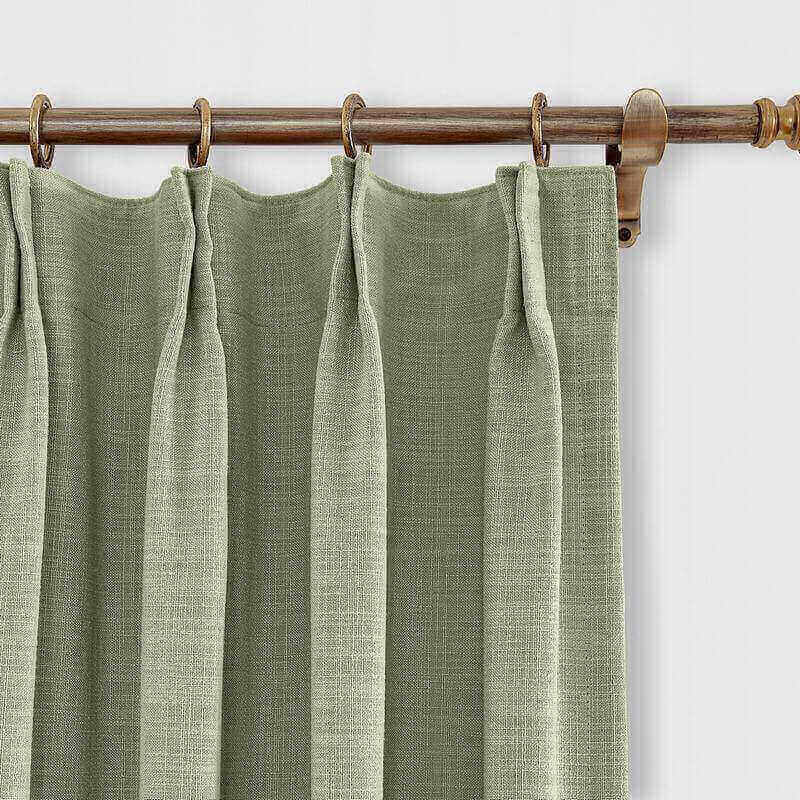 CUSTOM Liz Grey Polyester Linen Window Curtain Drapery with Lined