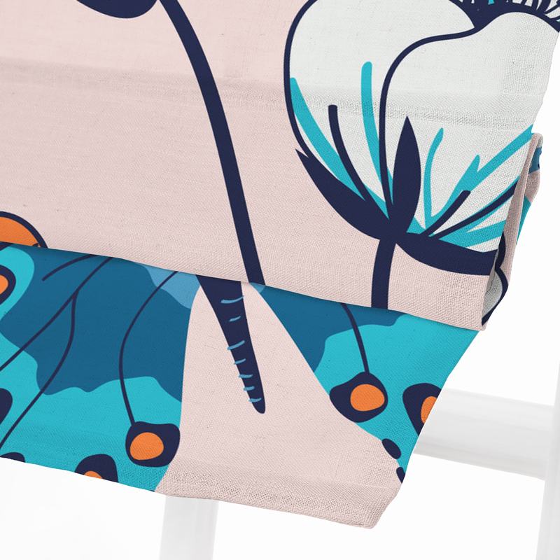 ALICE Nature Print Polyester Linen Roman Shade