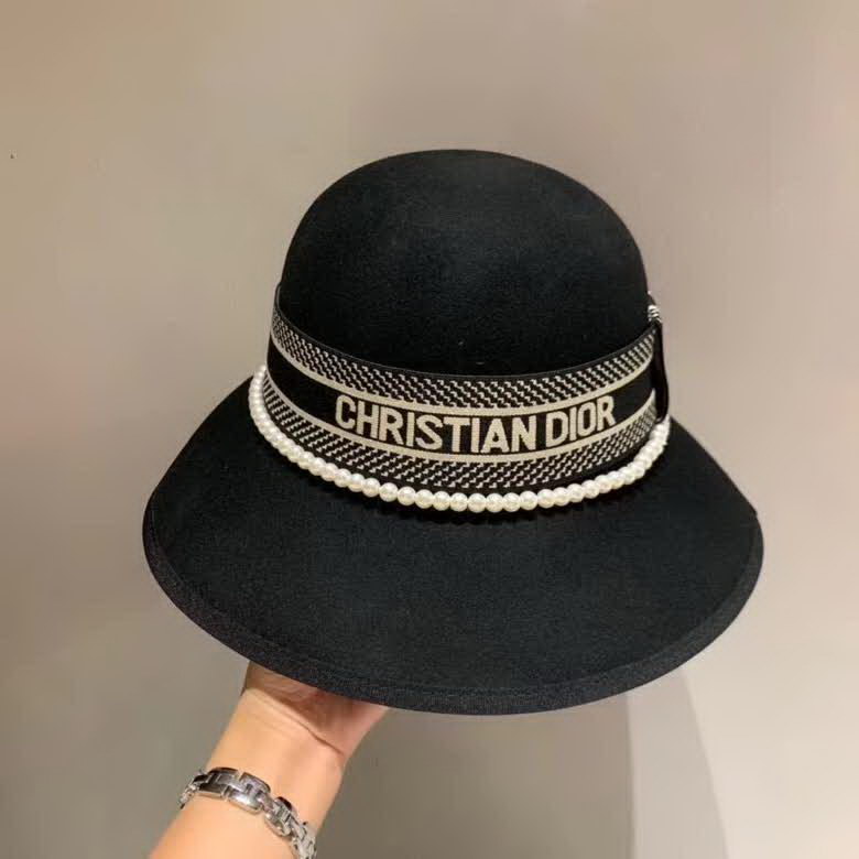 20冬季最新专柜款-Dior2020秋冬新款羊毛礼帽,名媛风圆顶盆帽,羊毛面料