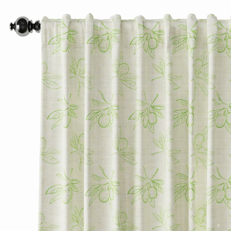Nature Print Polyester Linen Curtain Drapery ATTICUS