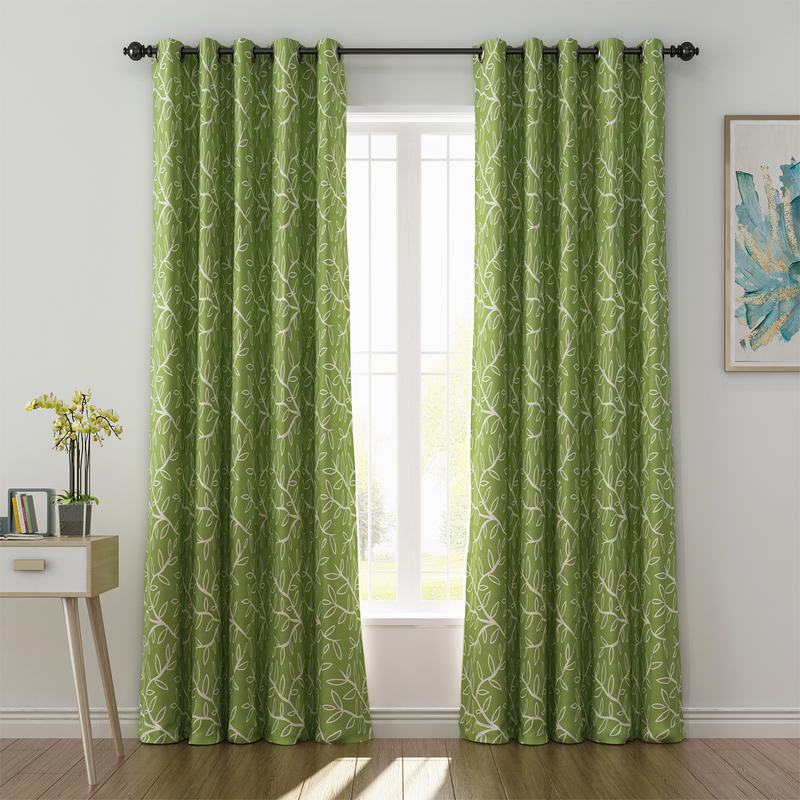 Abstract Print Polyester Linen Curtain Drapery GENEVIEVE