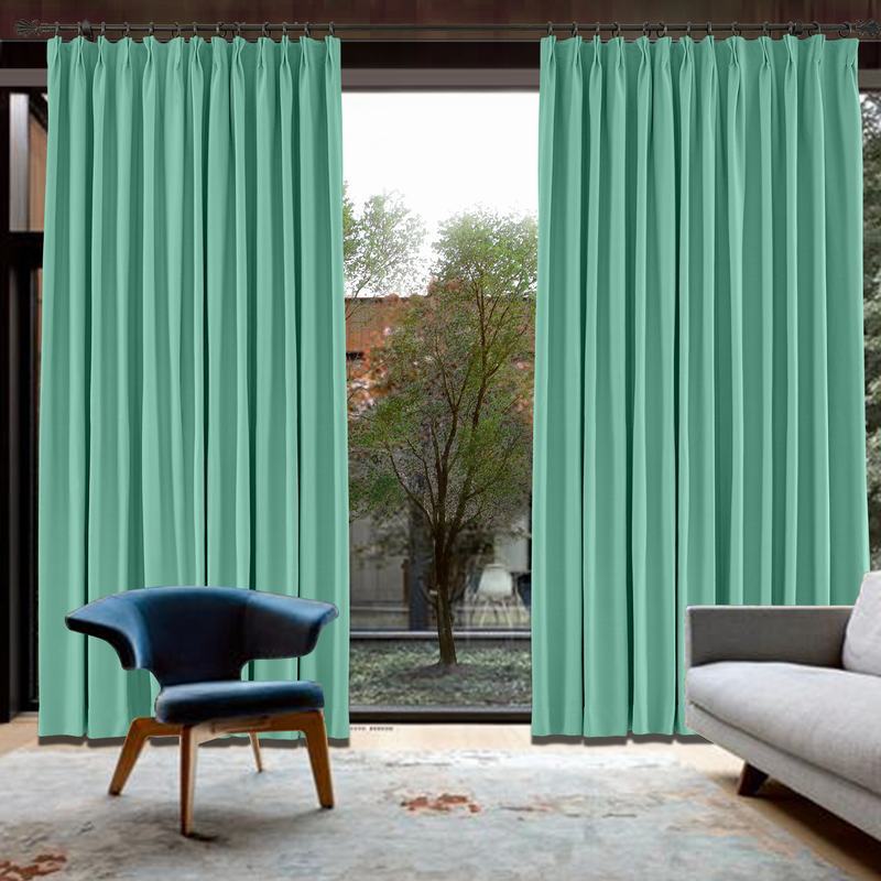 CUSTOM Capri Aqua Blackout Curtains with Liner