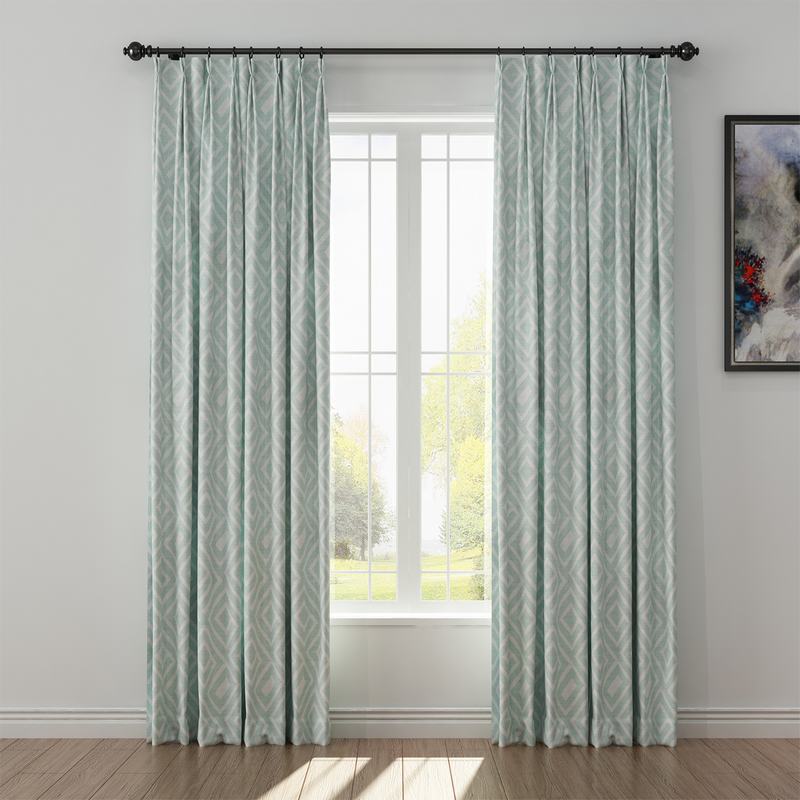 Geometric Print Polyester Linen Curtain Drapery ATELIER