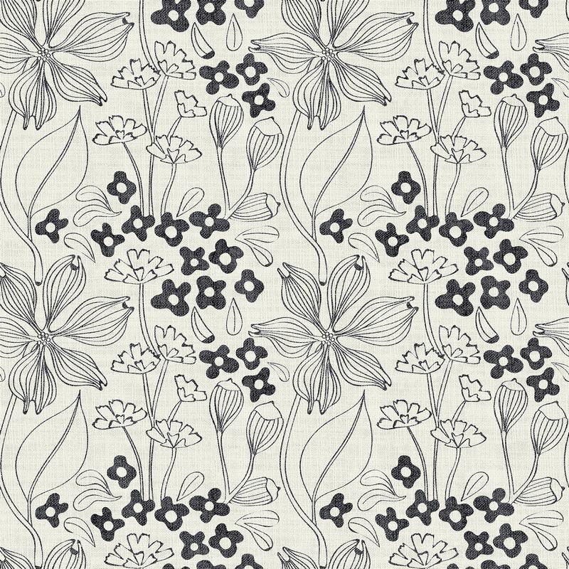 Floral Print Polyester Linen Curtain Drapery BAHAZHA