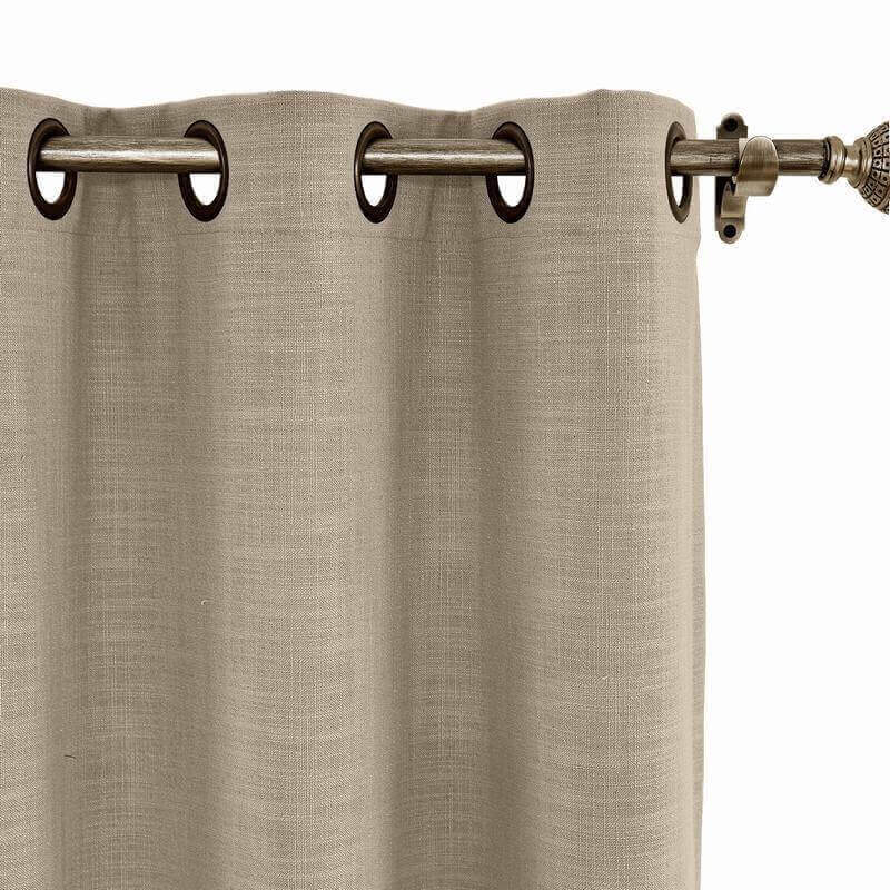 CUSTOM Liz Rosy Brown Polyester Linen Curtain Drapery with Lined