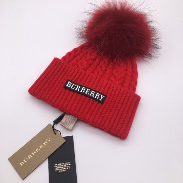 官网同步20秋季最新款-Burberry新款毛线针织帽子，独​家定‎制​超大毛球​，特别​火爆，采用精选​毛​线，手感超柔软，弹性极佳