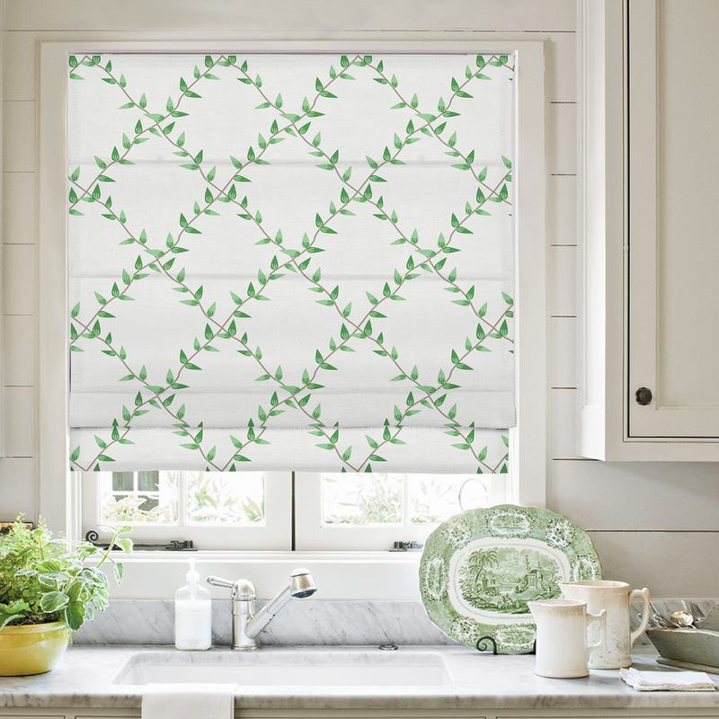 GARDEN Nature Print Polyester Linen Roman Shade