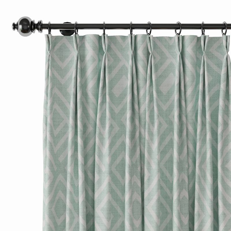 Geometric Print Polyester Linen Curtain Drapery ATELIER