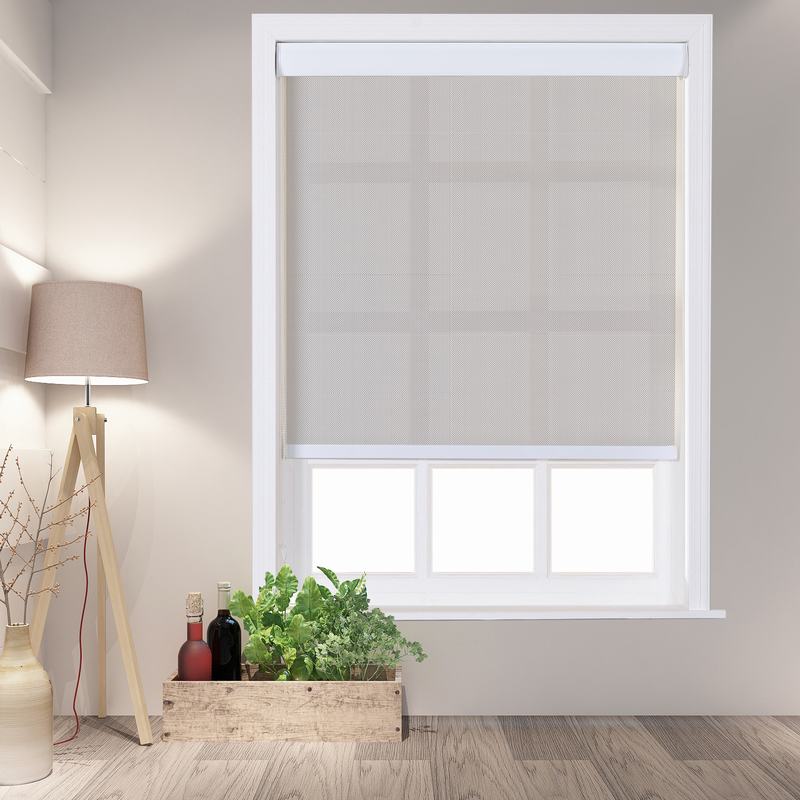 HEDDA Window Roller Shade with Valance Cover Loop Control PVC Roller Shades 95% Blackout For Bath Living Kitchen Dining Room and Office