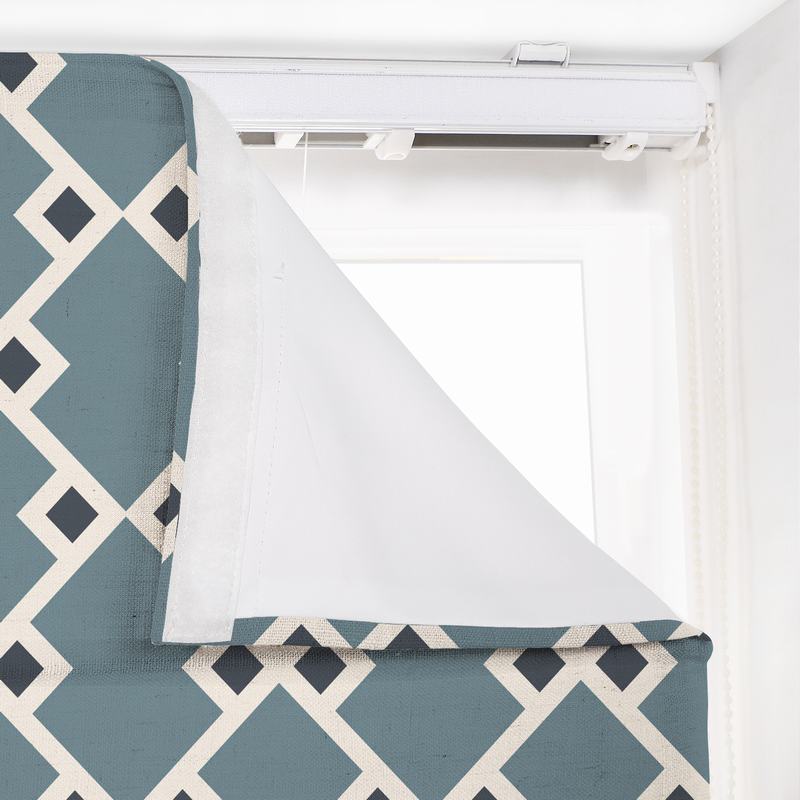 COLE Geometric Print Polyester Linen Roman Shade