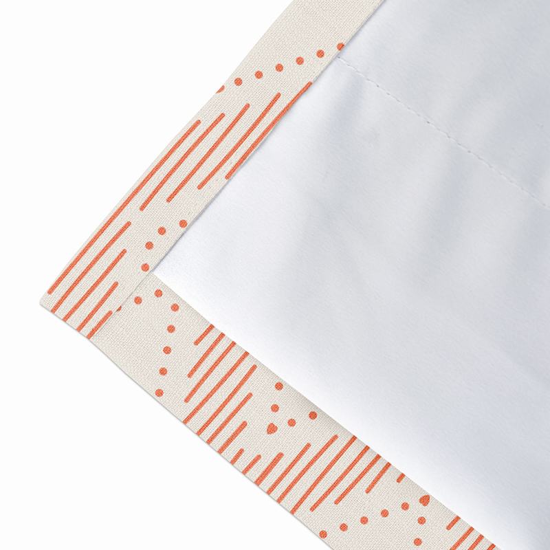 Geometric Print Polyester Linen Curtain Drapery with Privacy Blackout Thermal Lining CAROL