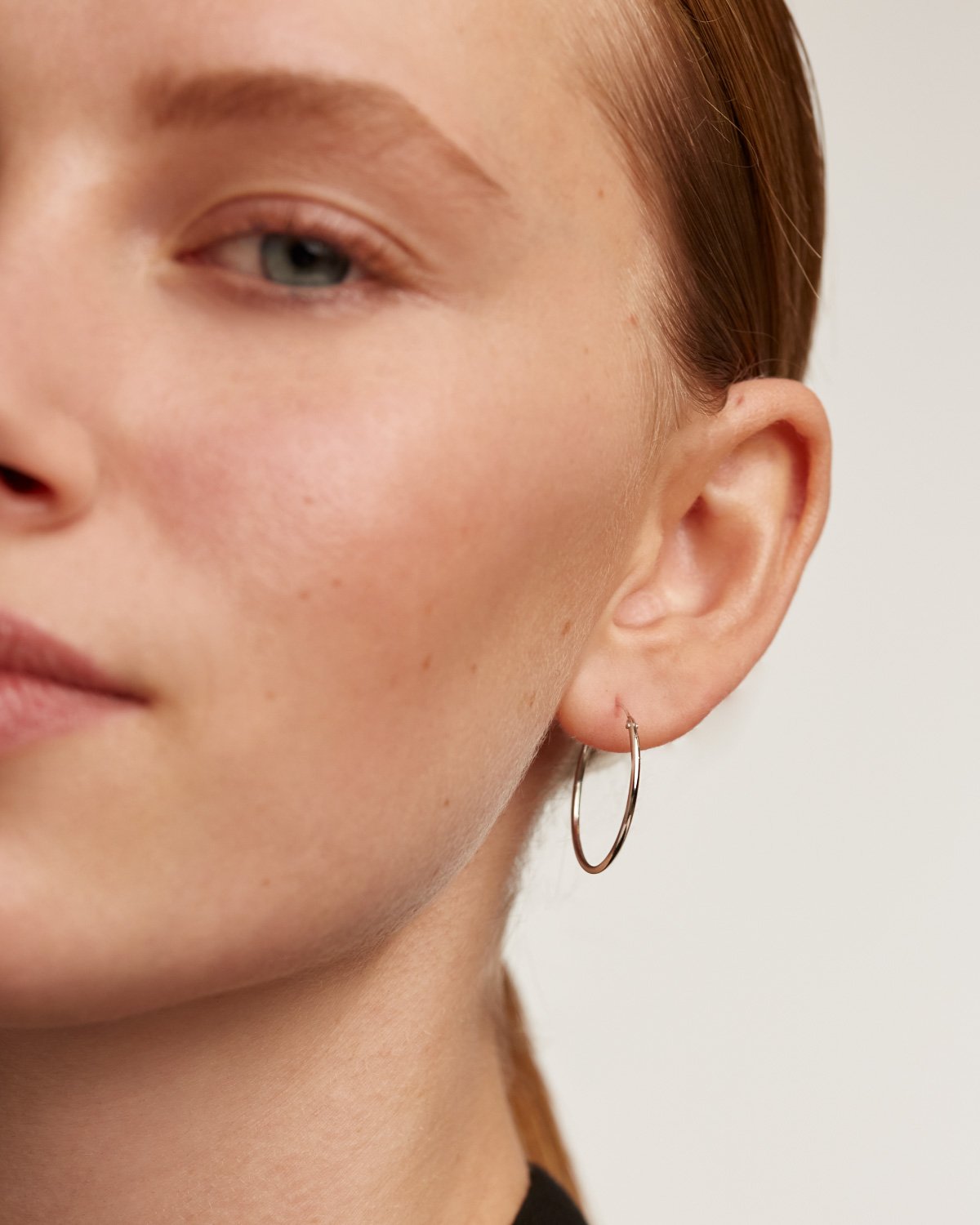 GRID Large Hoops Silver