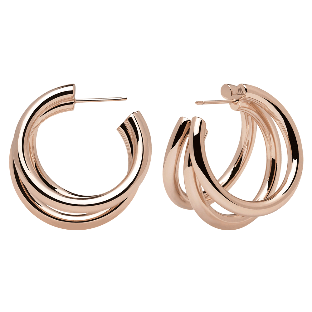 True rose gold earrings