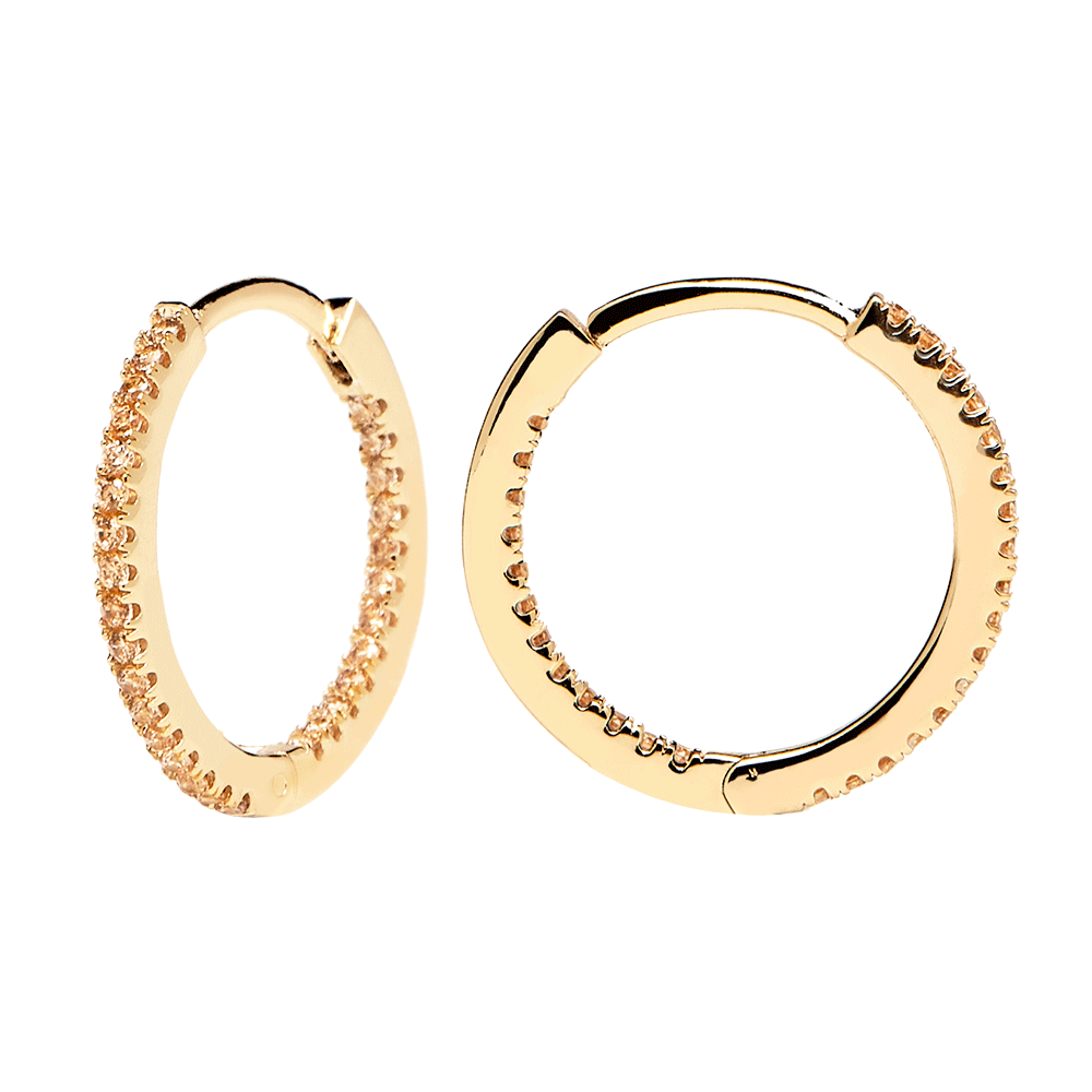 Champagne Medium Hoops Gold