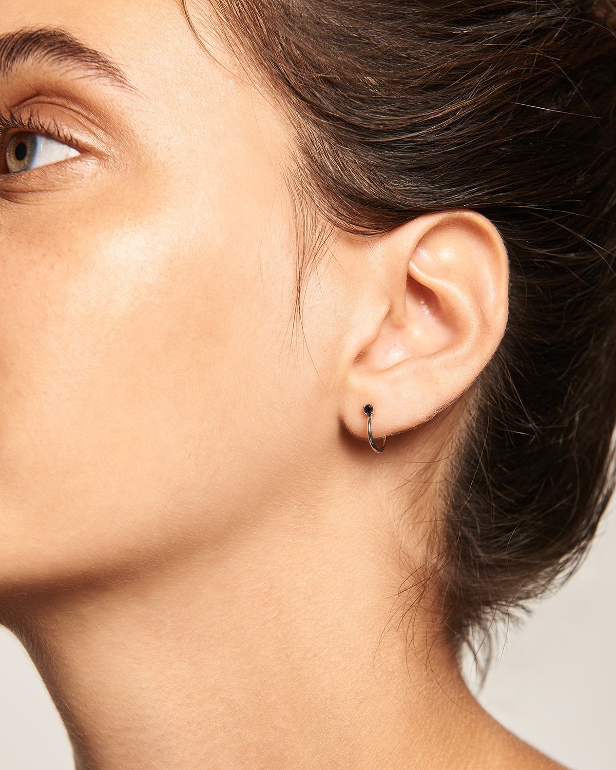 Black Kita Silver Earrings