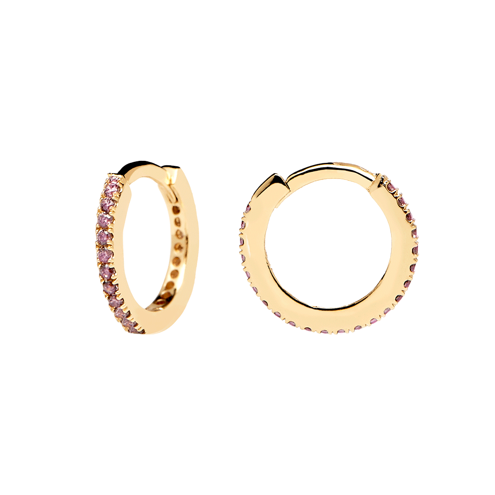 Lavender Mini Hoops Gold