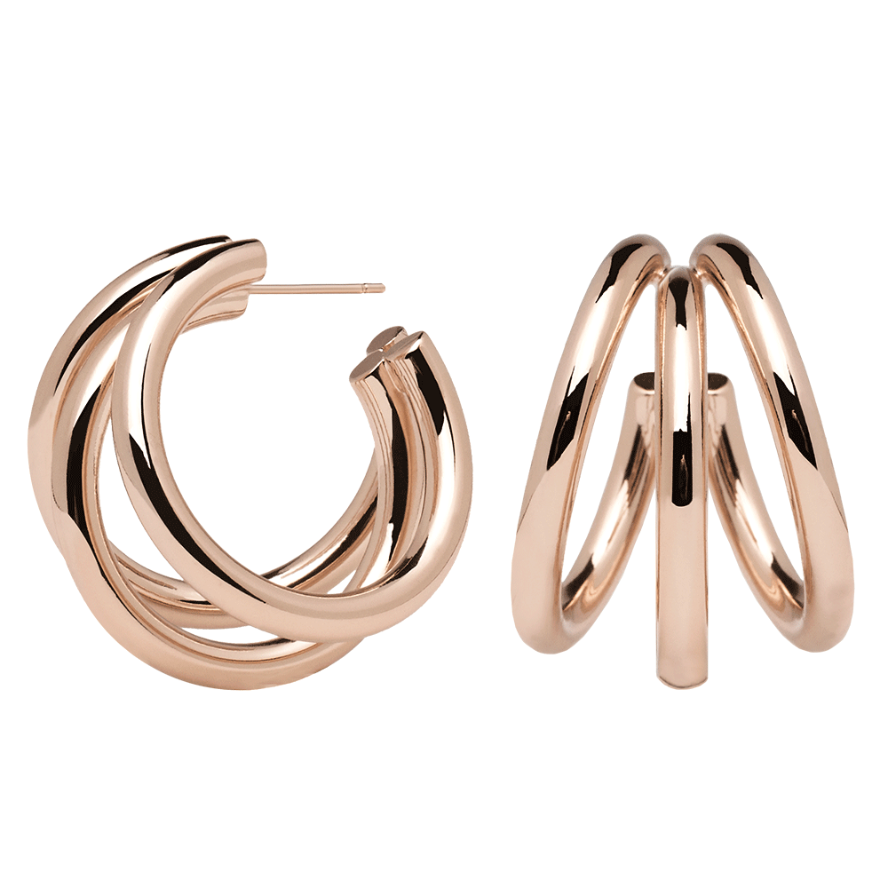 True rose gold earrings