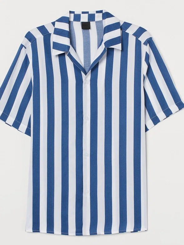 Cotton-Blend Shirt Collar Printed Shirts & Tops