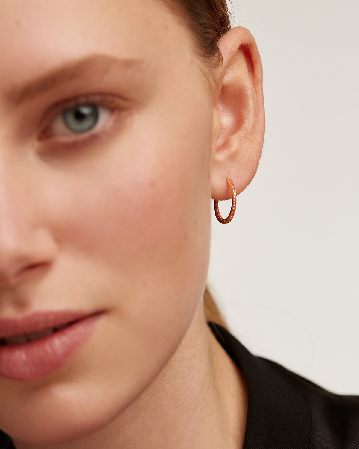 Lavender Medium Hoops Gold