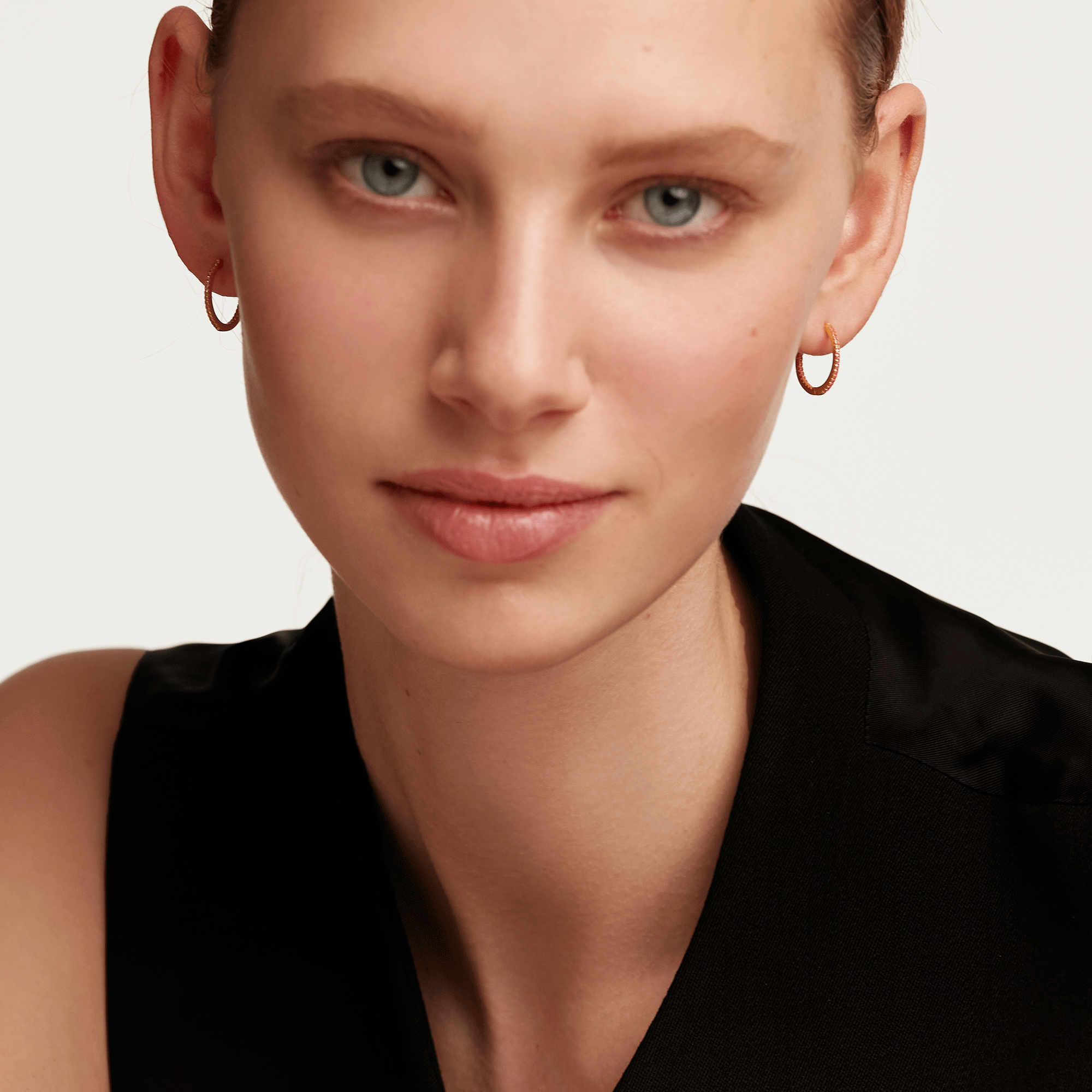 Lavender Medium Hoops Gold