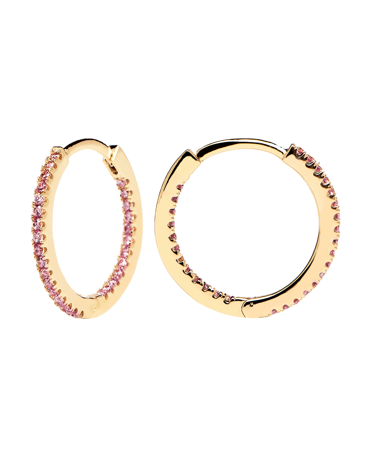 Lavender Medium Hoops Gold