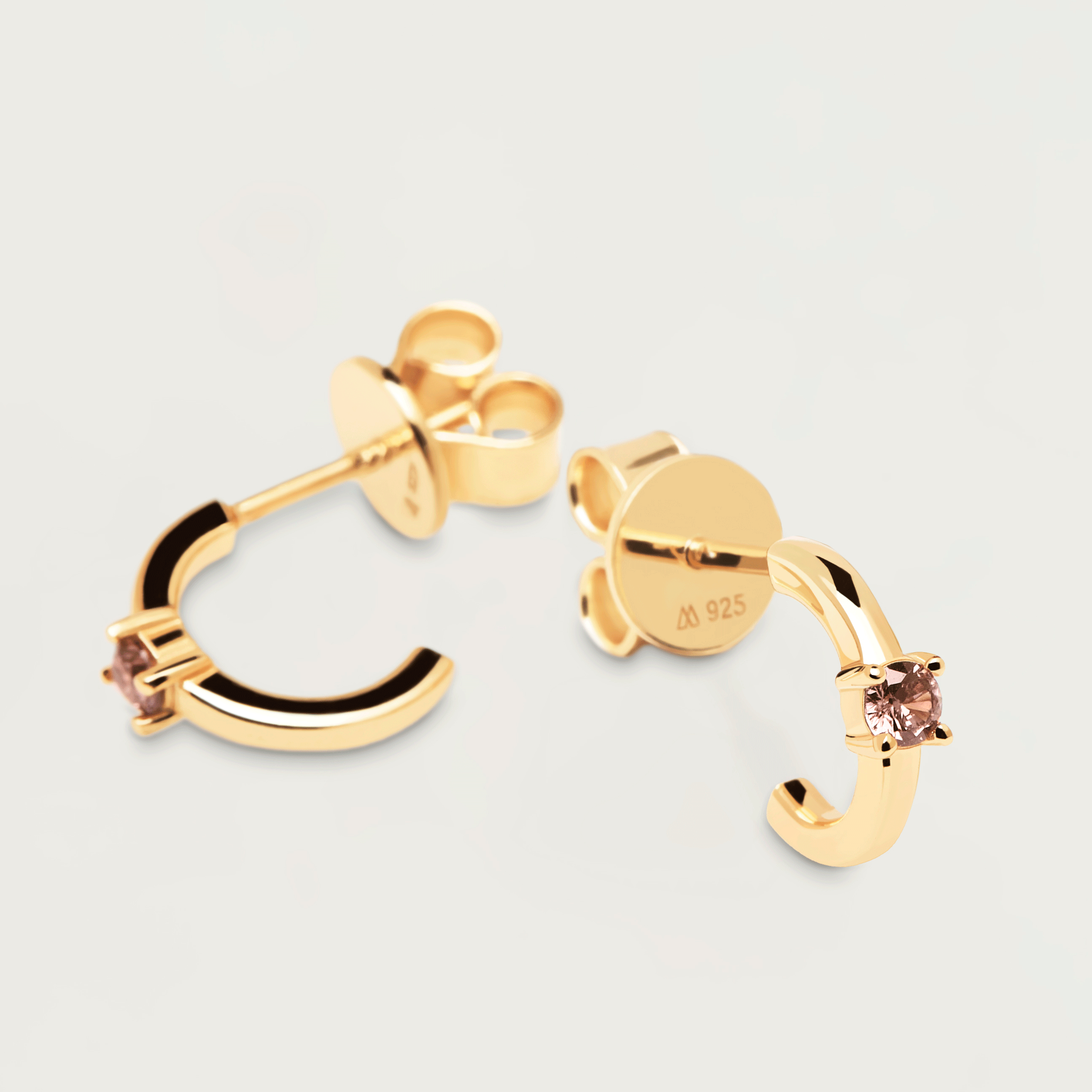 Lavender Solitary Earrings Gold