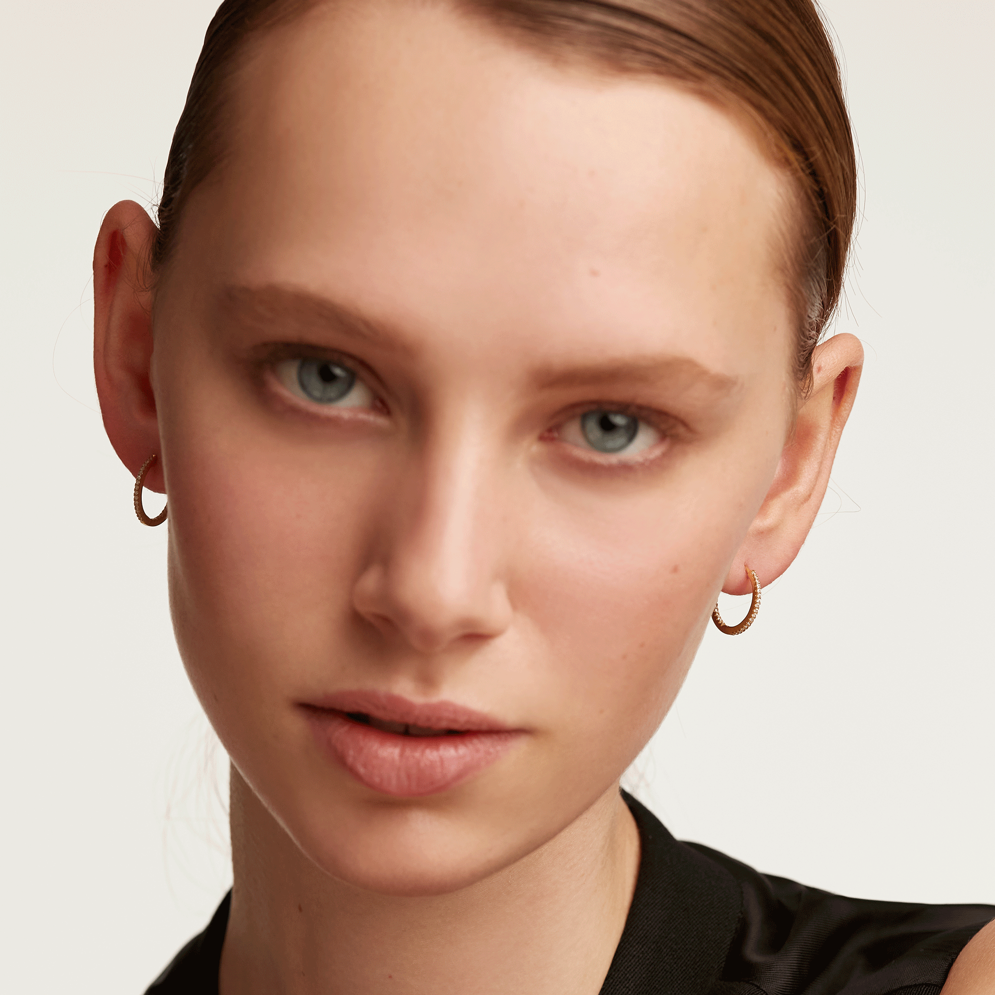 White Medium Hoops Gold