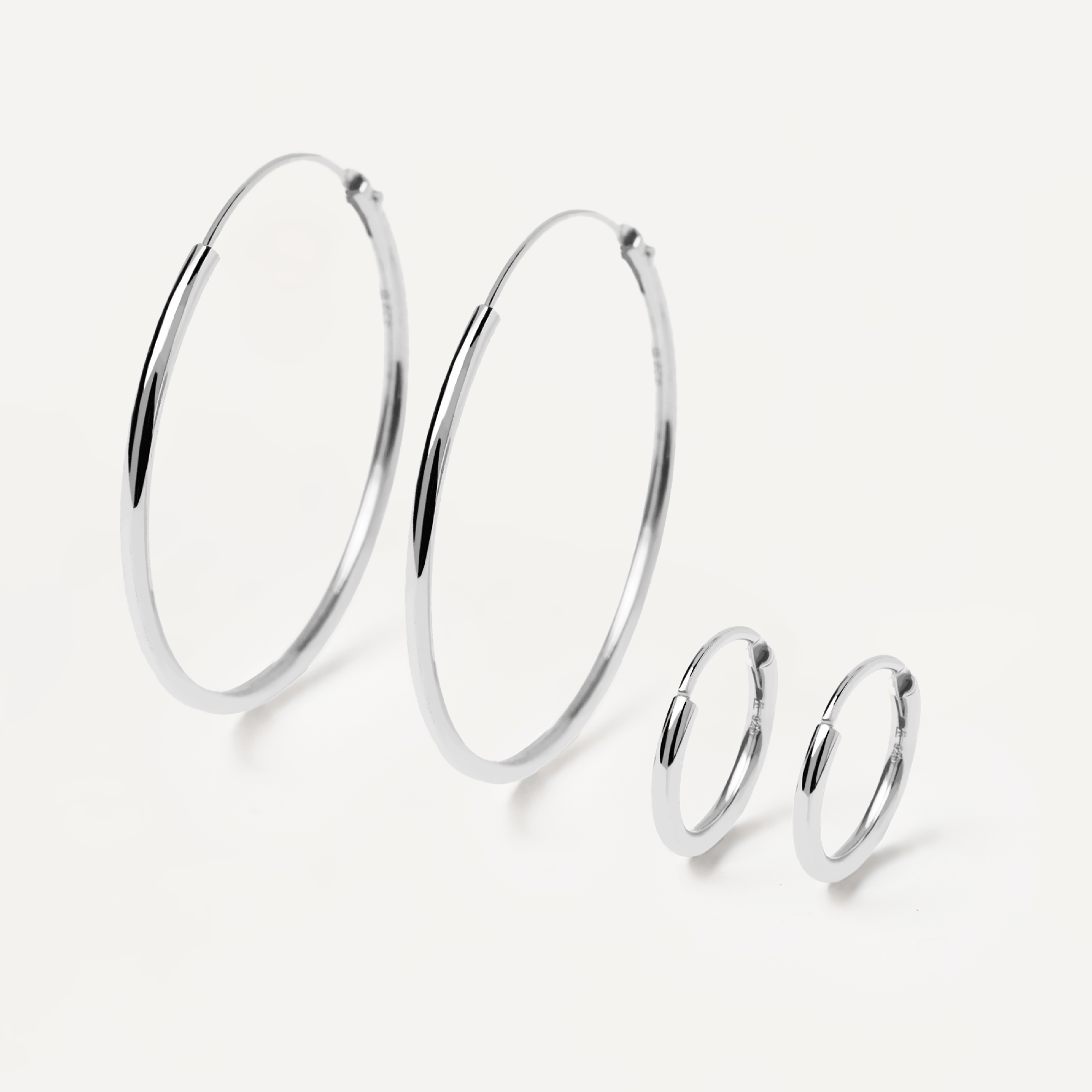 Mini&Large Silver Hoops Bundle