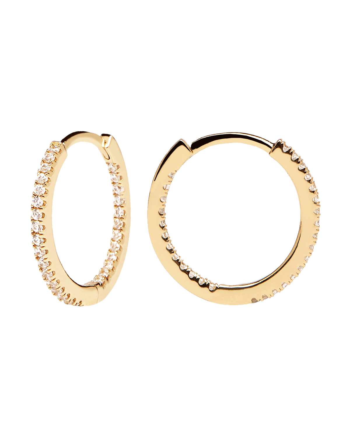 White Medium Hoops Gold