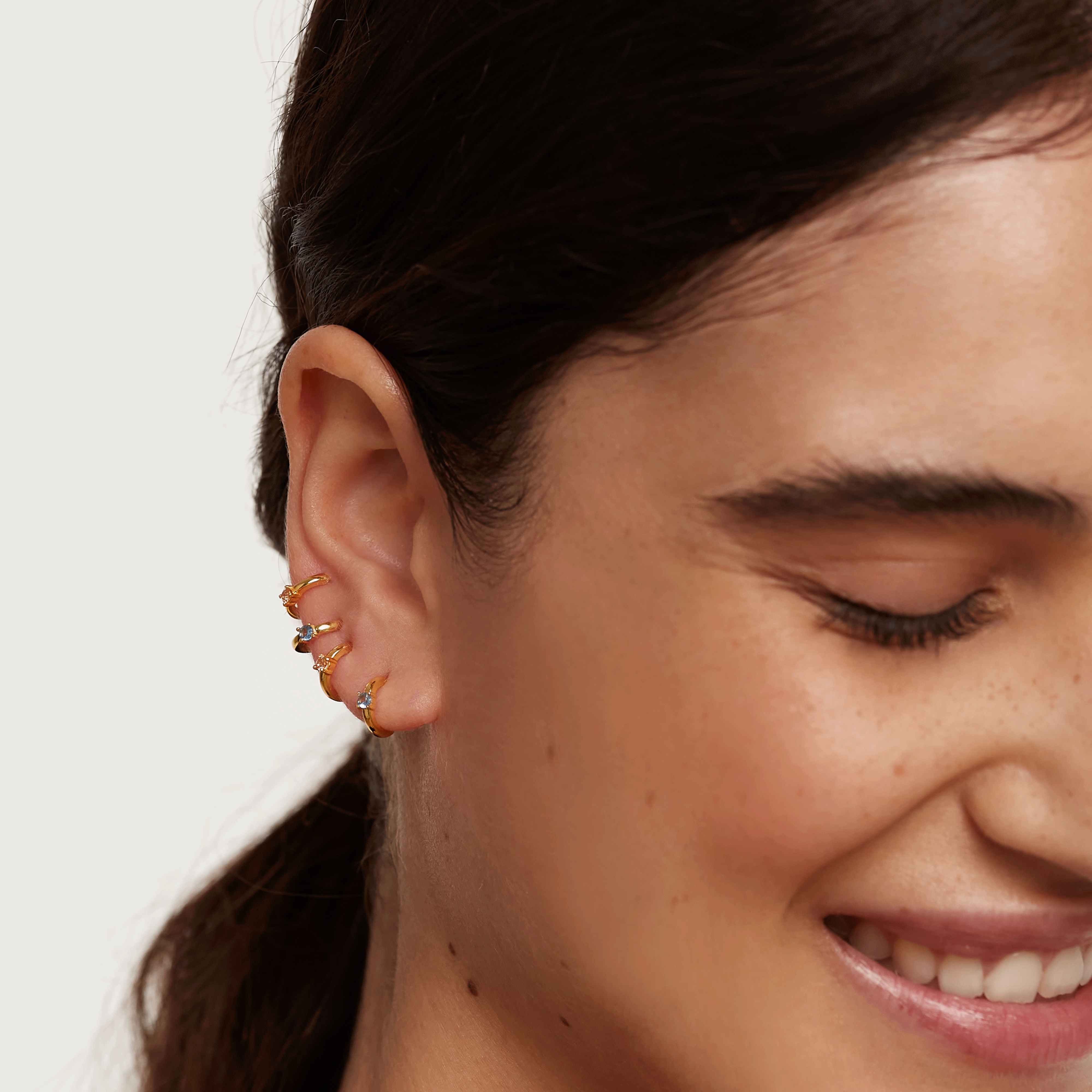 Celeste&Champagne Solitary Earrings Bundle