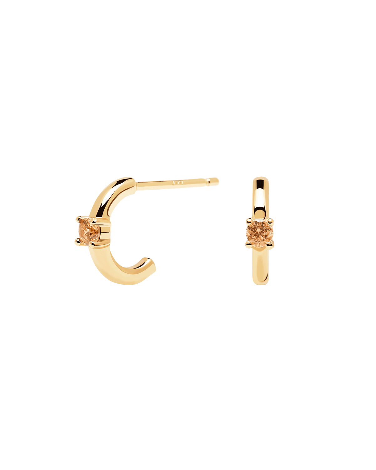 Champagne Solitary Earrings Gold