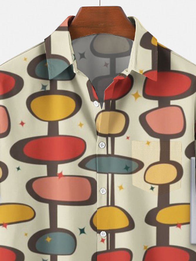 2021 ethnic retro striped Hawaiian shirt