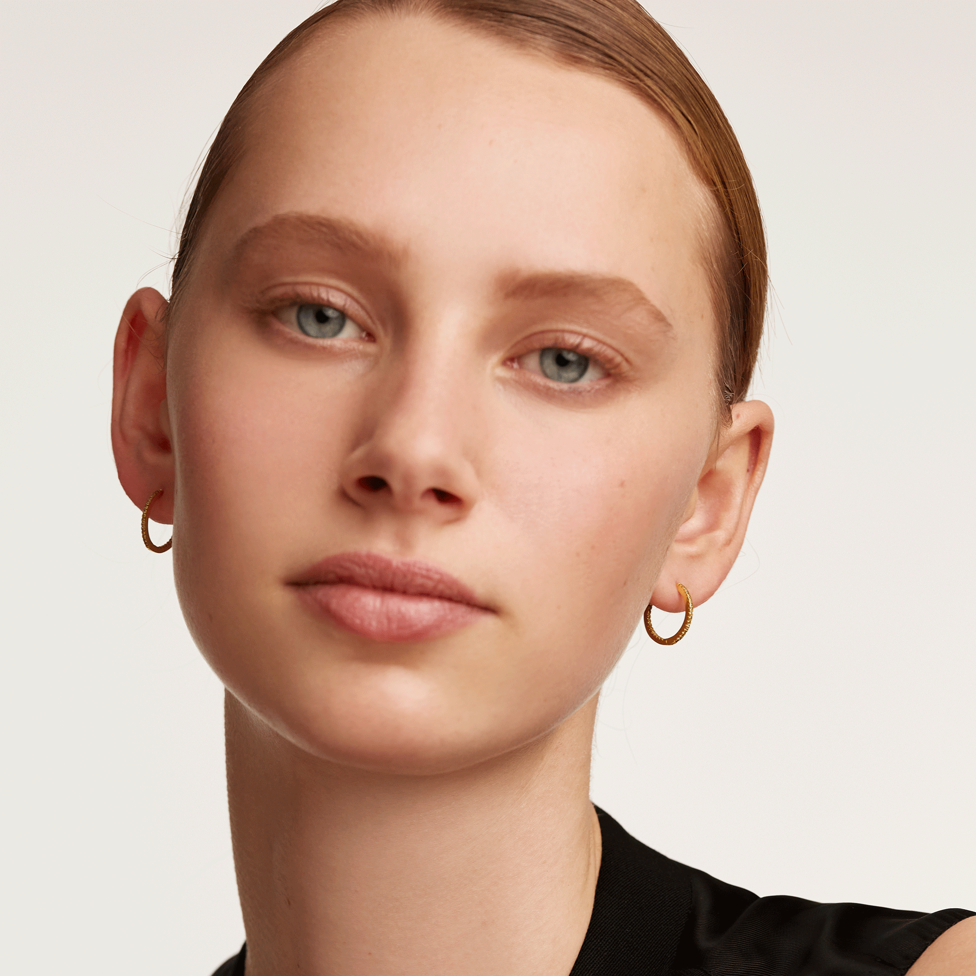 Olive Medium Hoops Gold