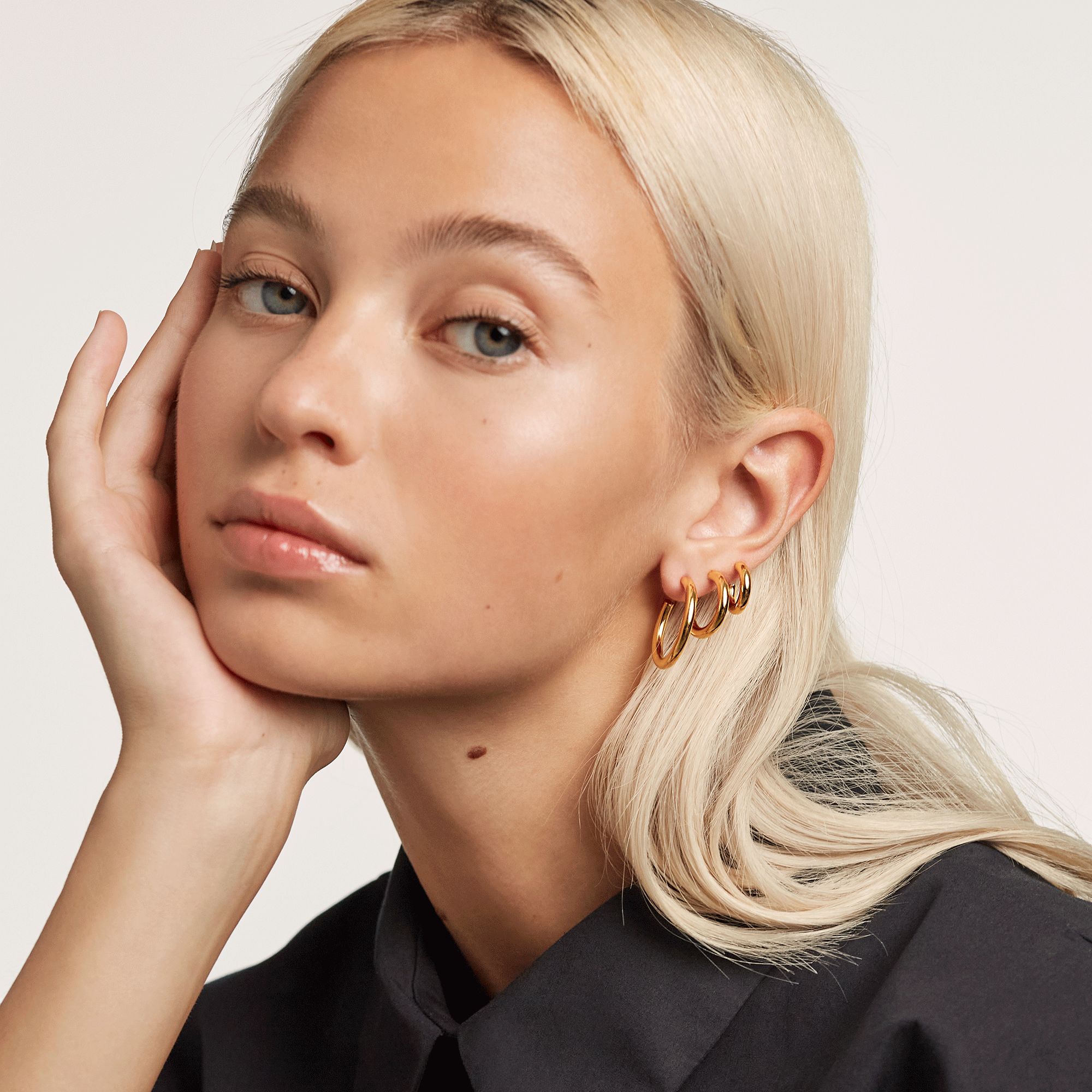 Medium Cloud Gold Earrings
