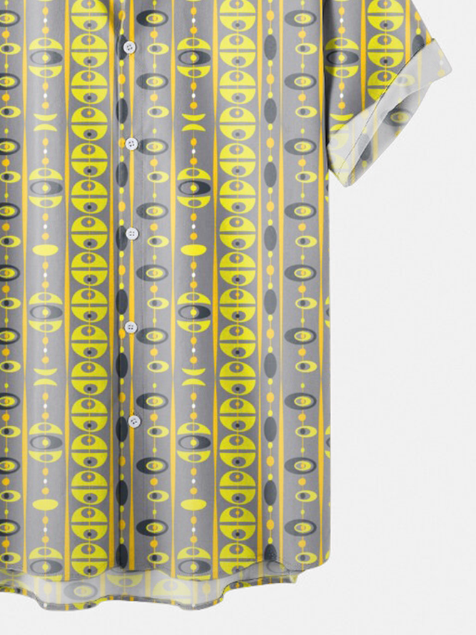 Shirt Collar Geometric Shirts & Tops