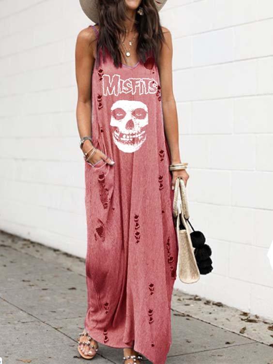 Sleeveless Cotton V Neck Dresses