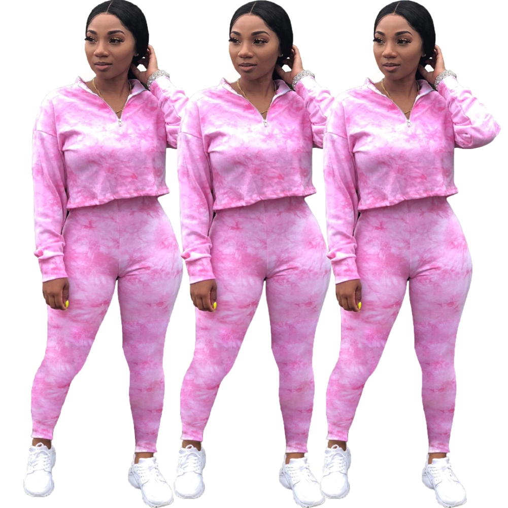 Fall Tie Dye Two Piece Pants Set