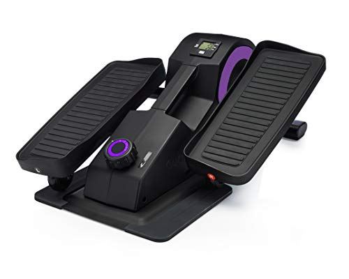 Cubii Jr: Desk Elliptical w/Built in Display Monitor, Desk Bike Pedal Exerciser- Black and Purple