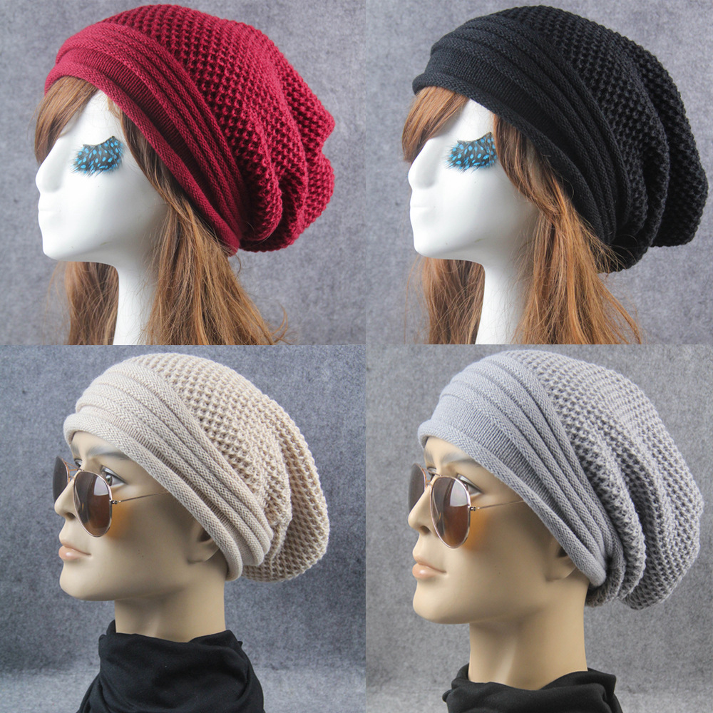 Solid color men and women Keep warm outdoor knitting