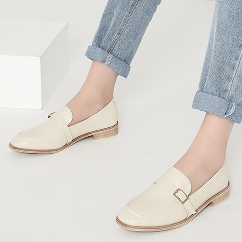 Casual PU Square Toe Low Heel Loafers