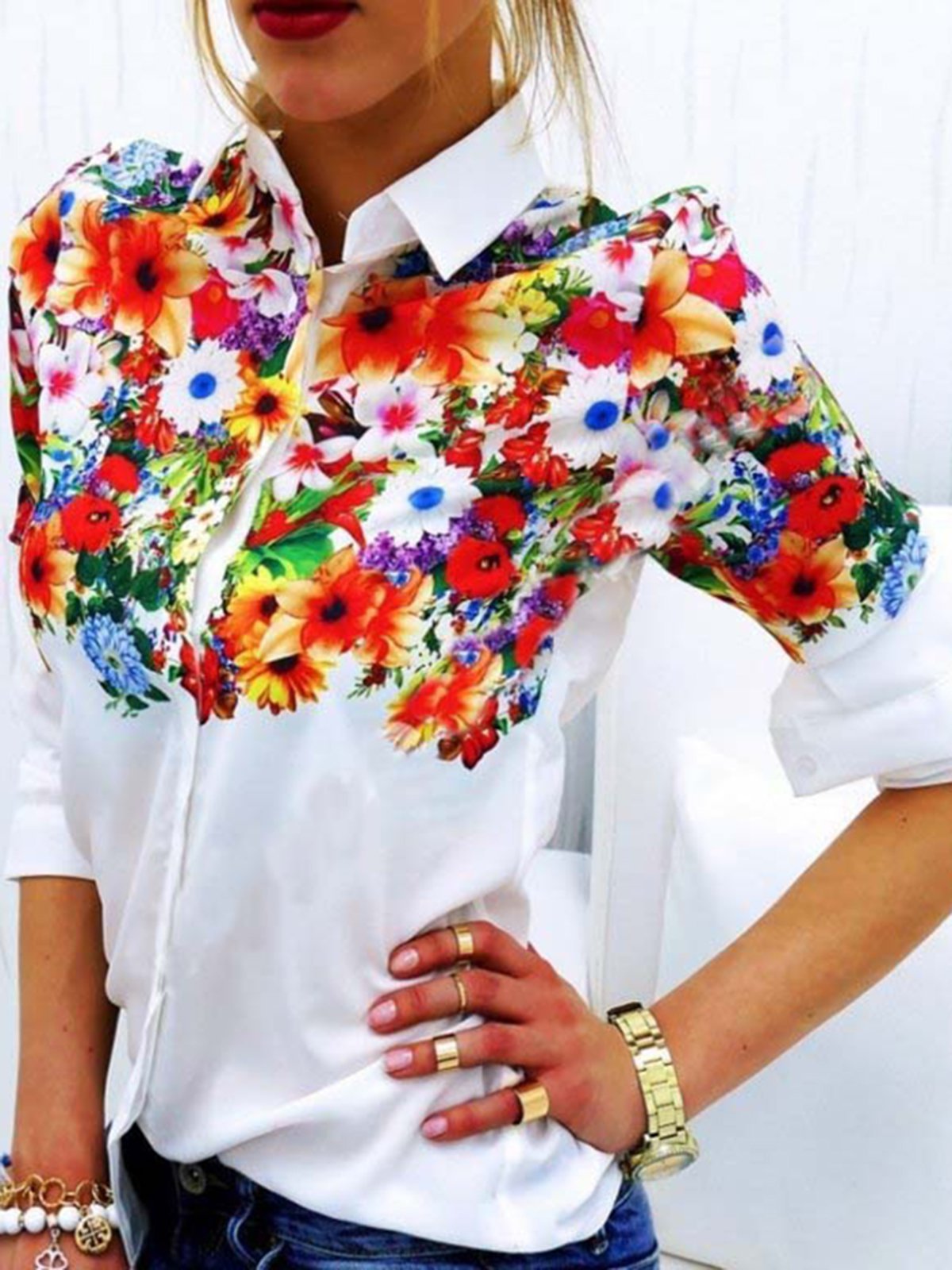Stylish Butterfly Floral Elegant Tender Women's Gorgeous Shirts
