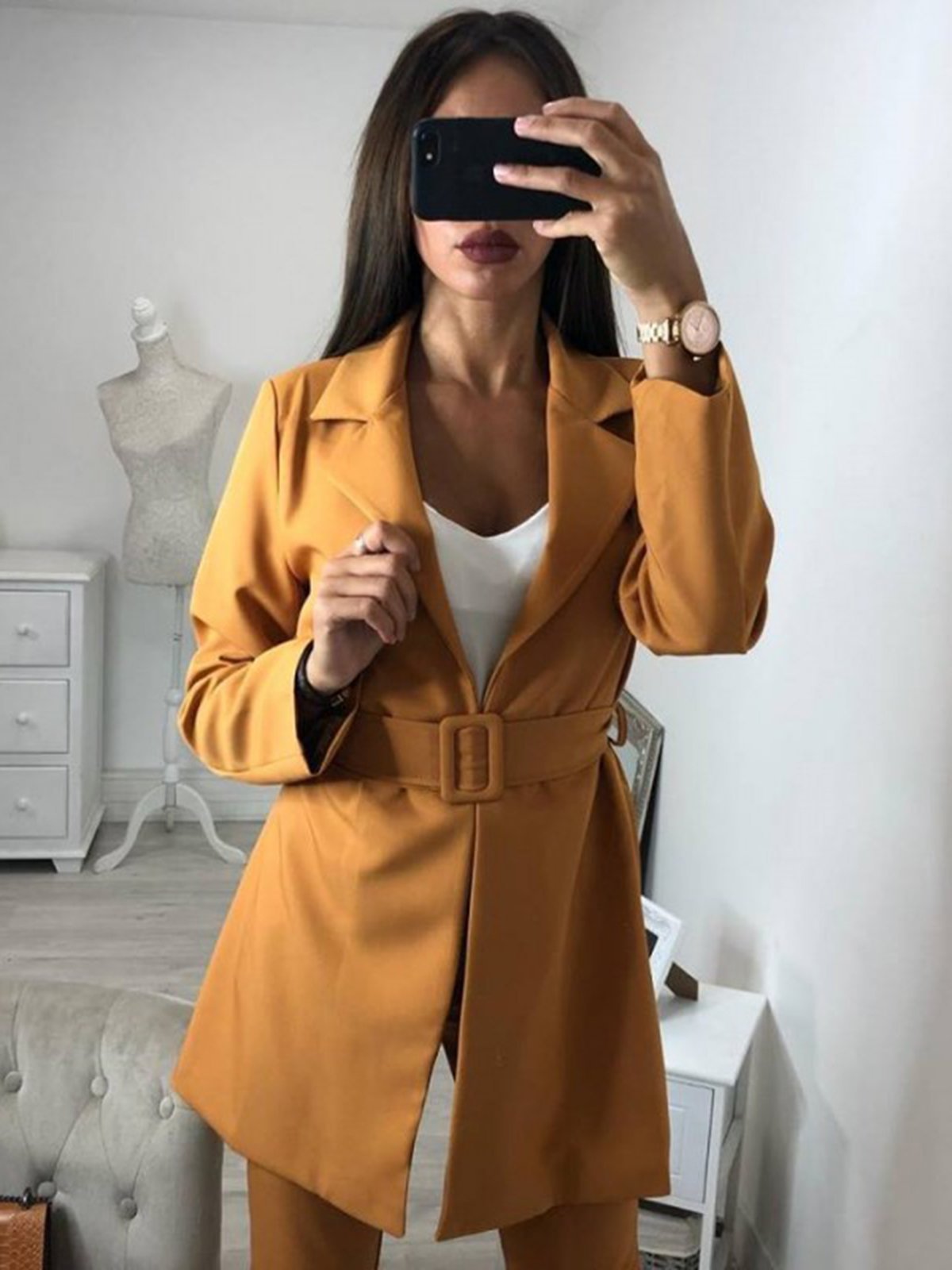 Shawl Collar Long Sleeve Vintage Blazers