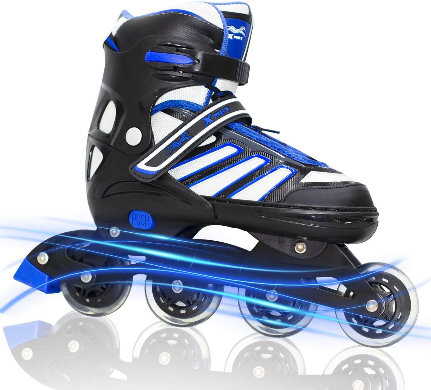 MAXFREE Adjustable Inline Skates, Fitness Roller Skates with High-Performance, X Large