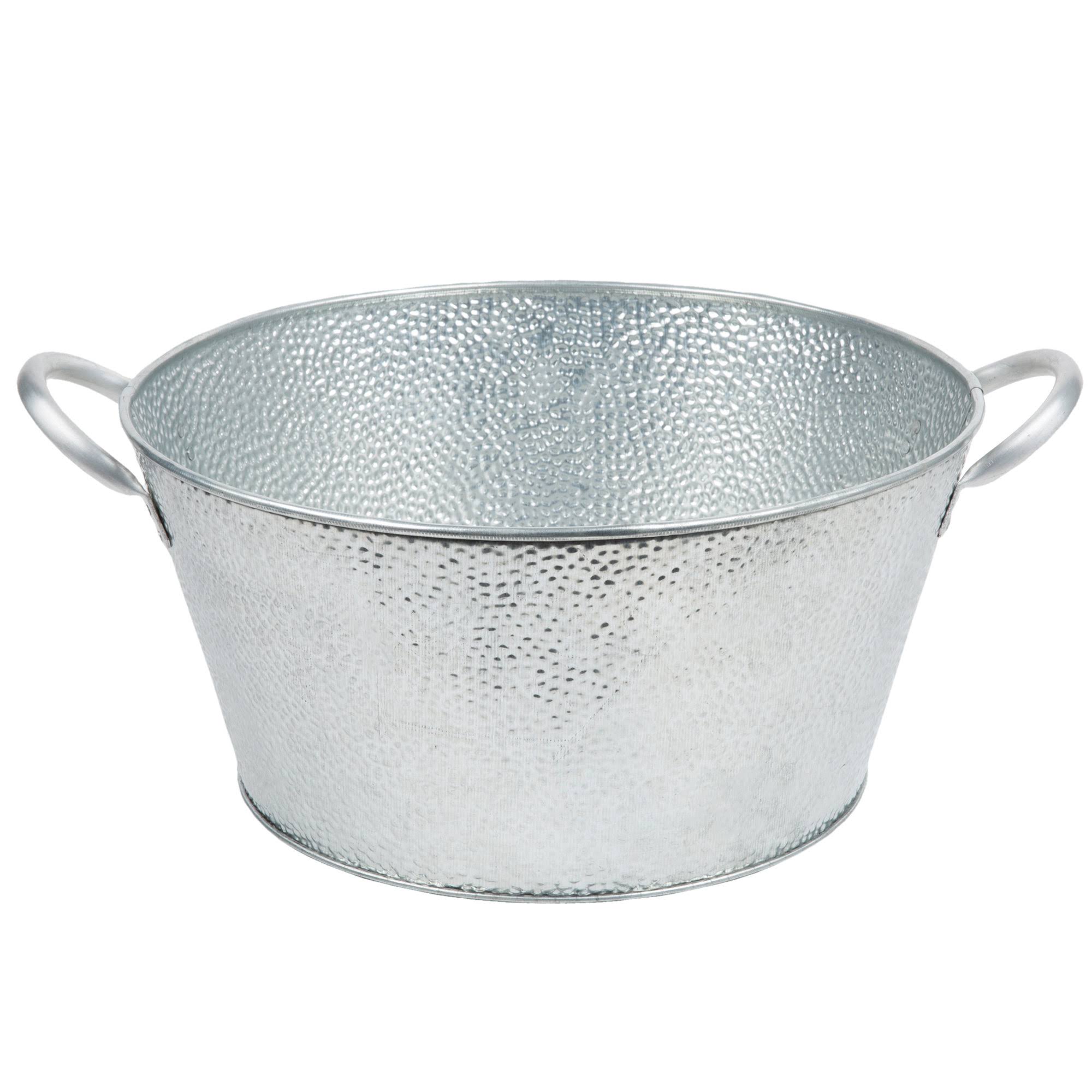 Tablecraft 4.25 gal. Galvanized Round Beverage Tub, Galvanized Steel, 15x22Dia. x 7x22H