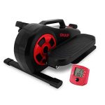 SHAP+ Under Desk Elliptical Machine with Detachable Console,Mini Elliptical Bike with 8 Levels Adjustable Resistance- Black and Red