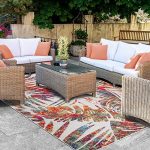 Superior Indoor/ Outdoor Area Rug Perfect for Patio �C Bohemian Botanical Leaves Modern, 5��2���x7��2���, Cream