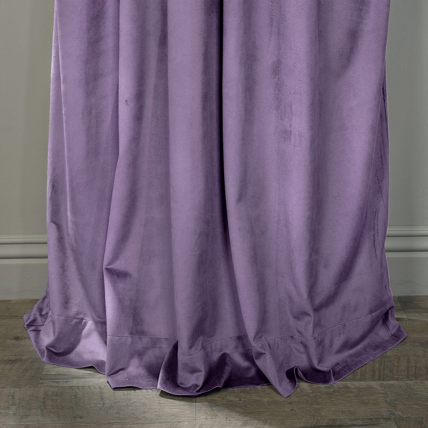 Nickel Grommet Velvet Curtain Drape Panel with Blackout Lined Birkin