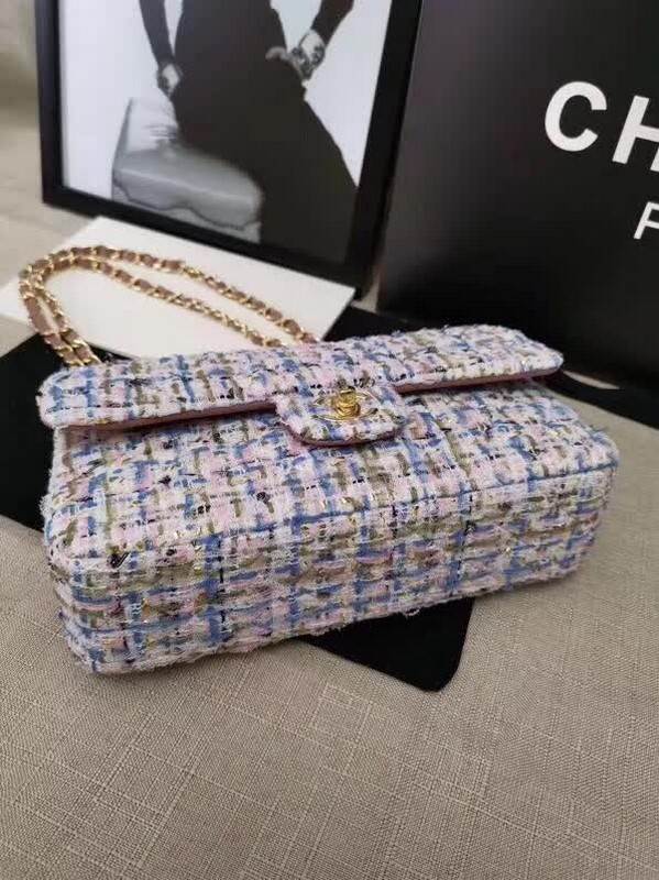 high quality handbag 119015 tweed flap bag 1112