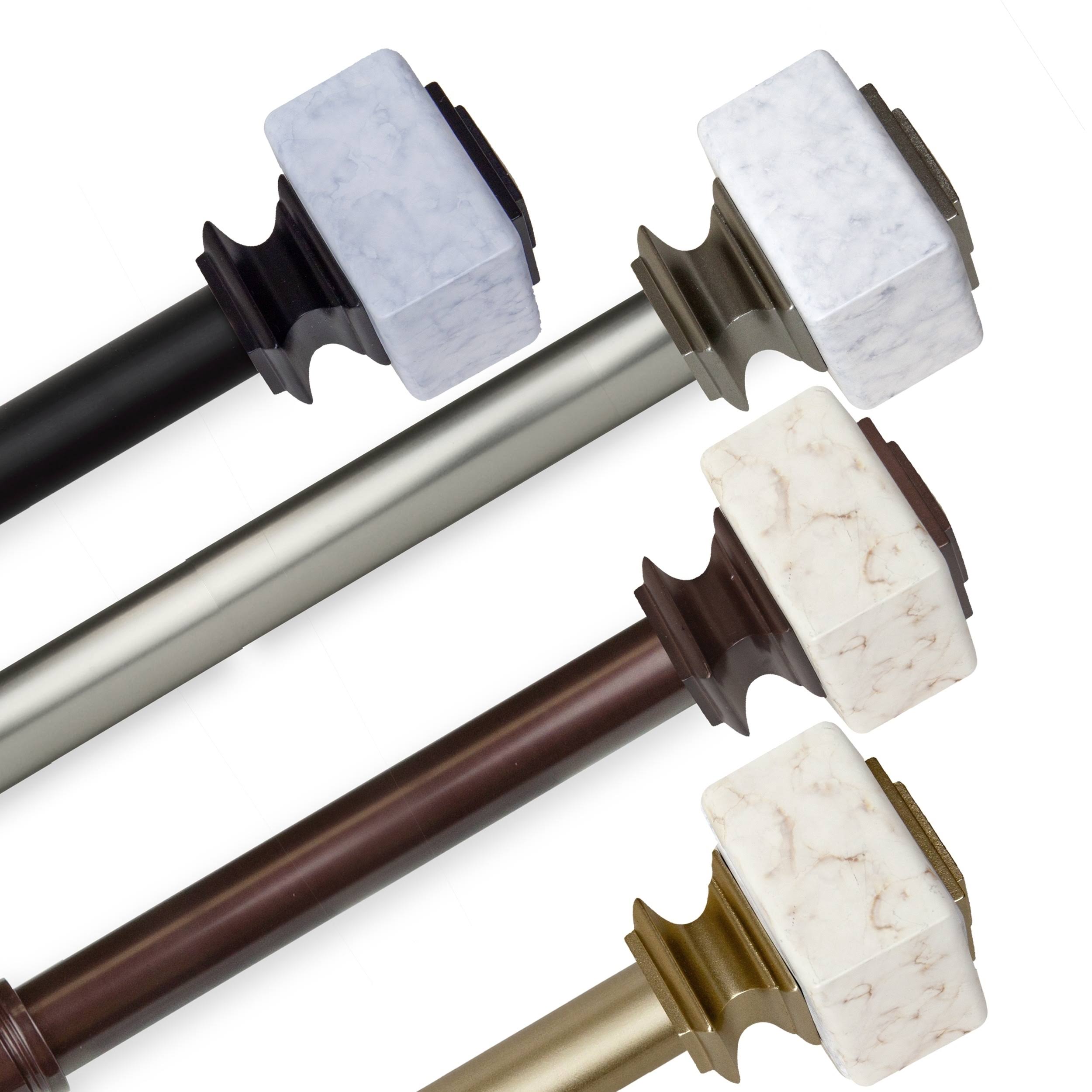 InStyleDesign Gabriella 1 inch Diameter Adjustable Curtain Rod - 160 to 240 Inches - Satin Nickel